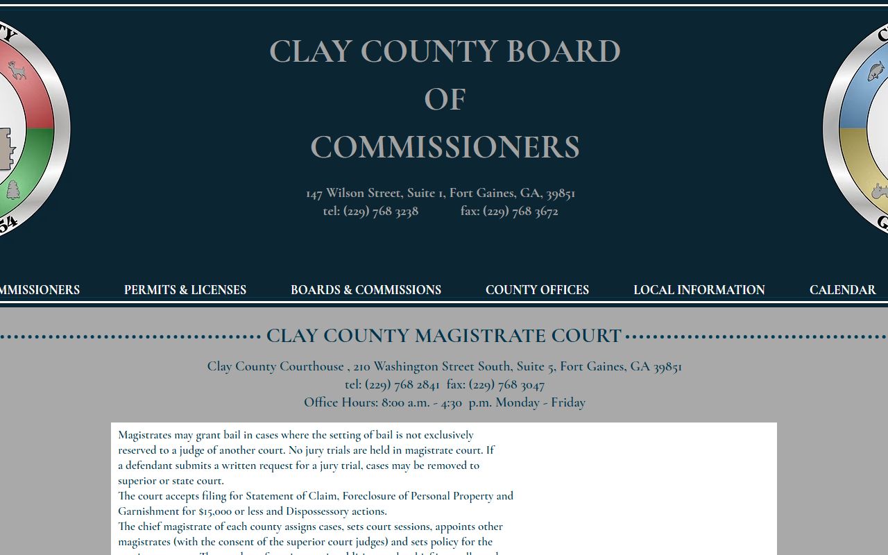 Clay County arrest warrant and preliminary hearing court record source